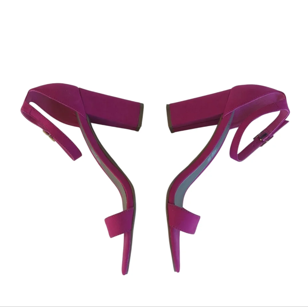 Worthington Beckwith Block Heel Open Toe Sandals 8 Fuchsia Pink - Picture 9 of 16